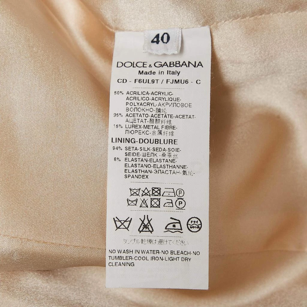 Dolce & Gabbana Dolce & Gabbana Gold Patterned Jacquard Sleeveless Mini Dress S 5