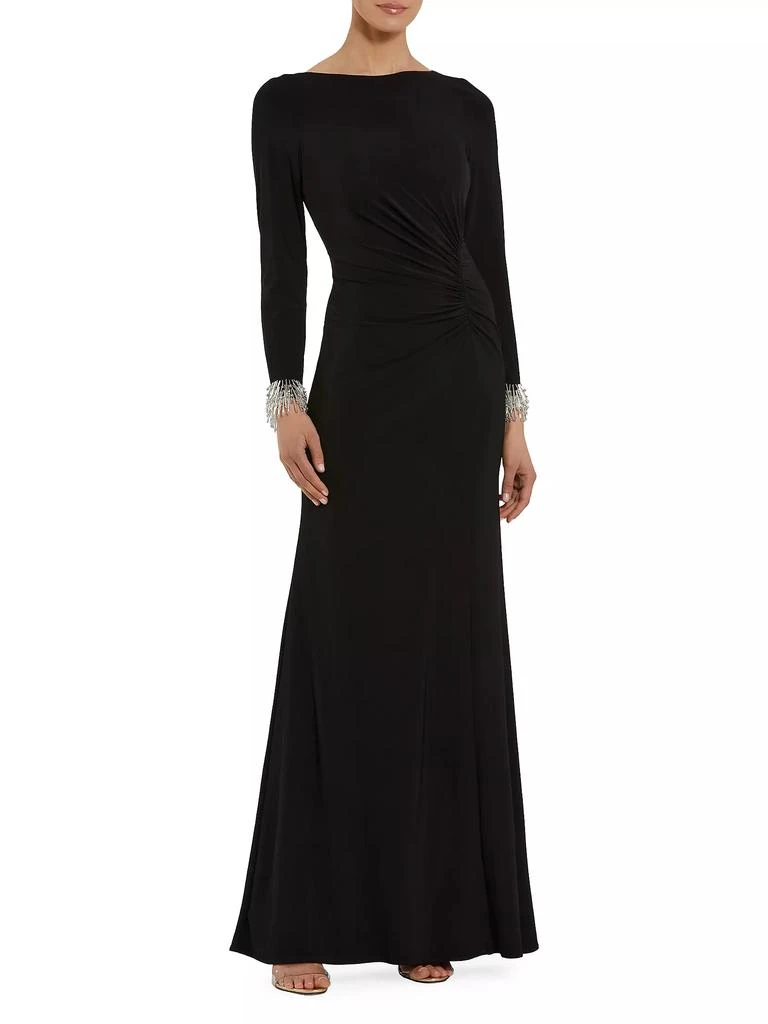 Mac Duggal Seasonless Long Sleeve Jersey Gown With Beaded Sleeve Cuffs 1