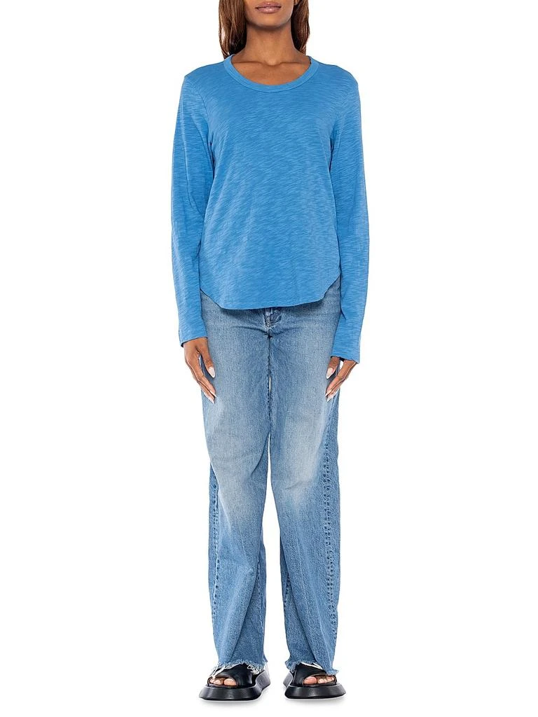 Wilt Shrunken Crew Long Sleeve Shirttail Slub Tee 2