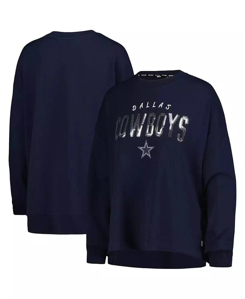 DKNY DKNY Women's Navy Dallas Cowboys Penelope Pullover Sweatshirt 1