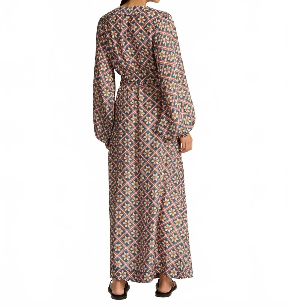 Hannah Artwear Luna Maxi Wrap Dress In Talavera Indigo 3