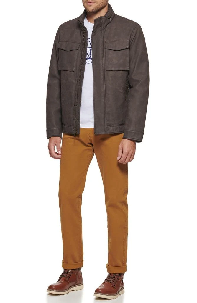 Dockers Faux Leather Military Jacket 4