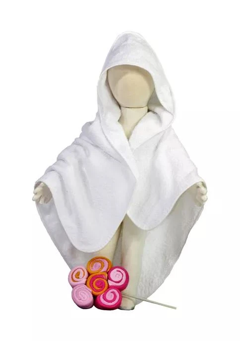 3 Stories Trading Stories Trading Baby Girls Terry Cloth Hooded Bath Towel And 12 Washcloth Set 1