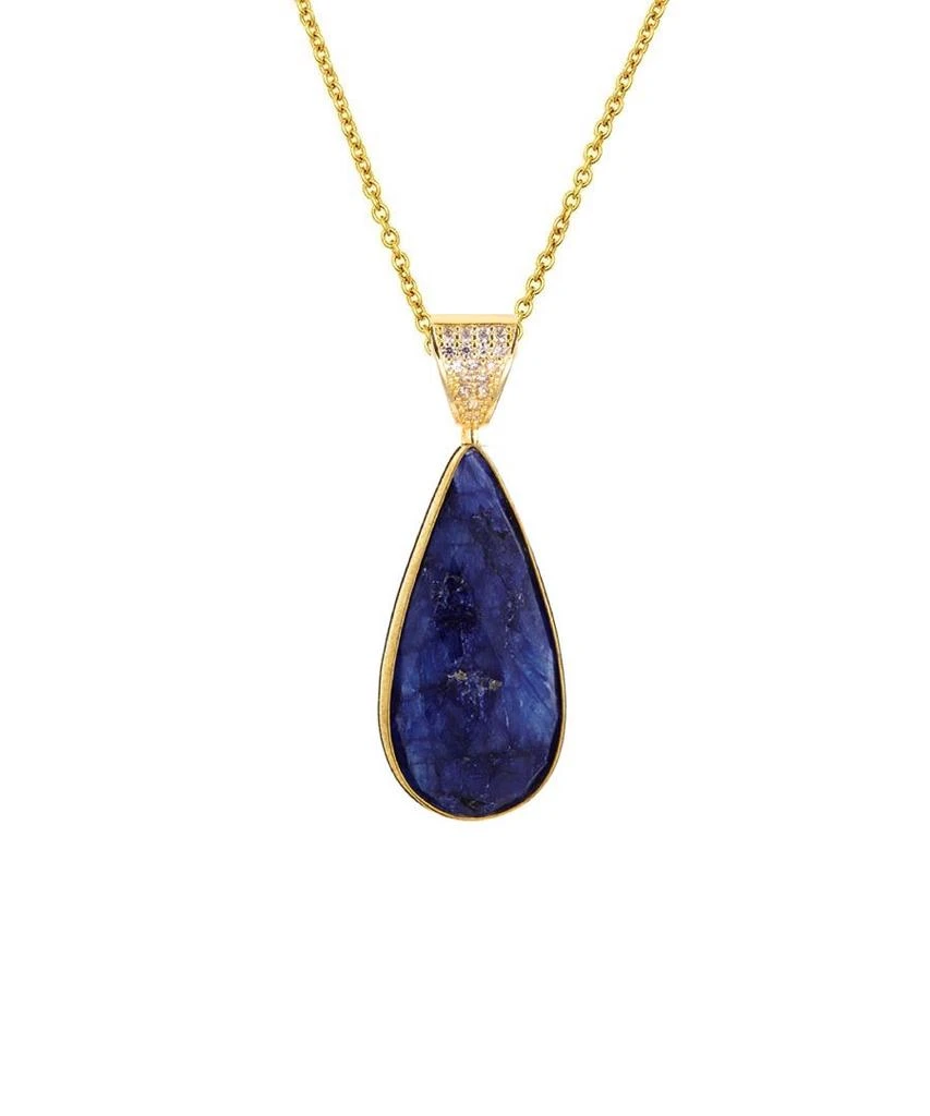 Liv Oliver 18k Sapphire Pear Drop Pendant Necklace