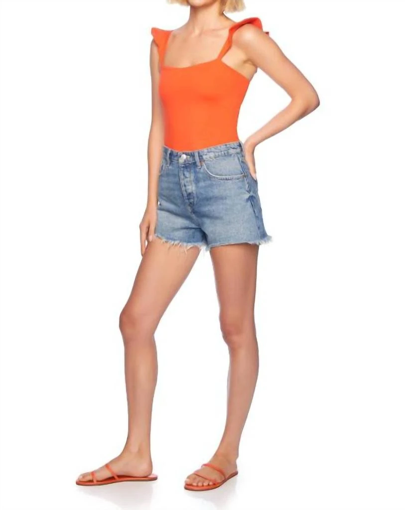 Susana Monaco Ruffle Strap Top In Paw Paw 2
