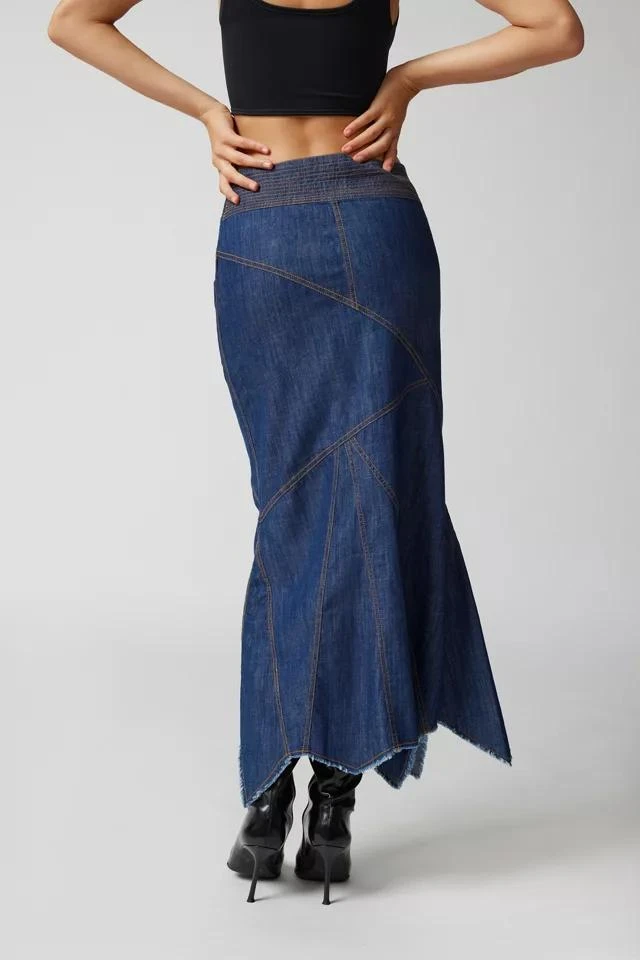 Urban Outfitters UO Evie Seamed Denim Midi Skirt 4
