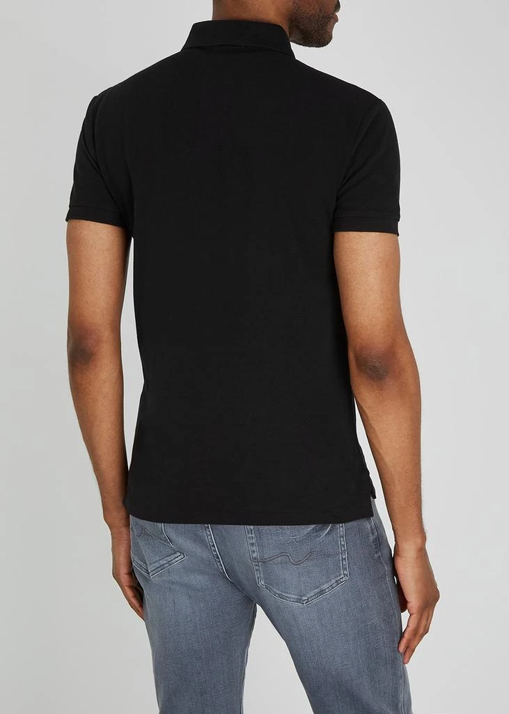 Ralph Lauren Black slim piqué cotton polo shirt 3