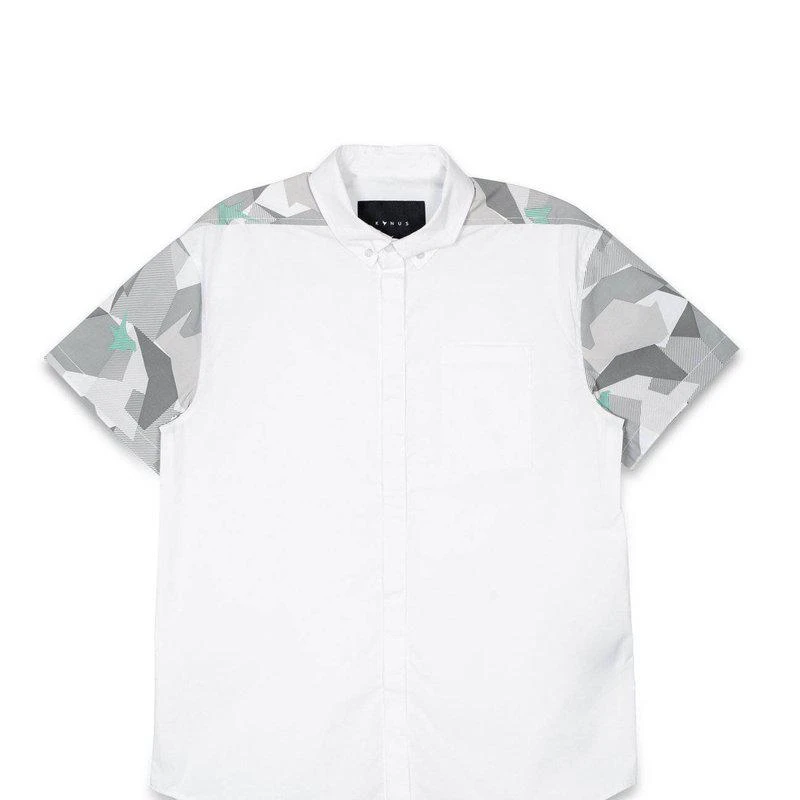 Konus Men's Short Sleeve Button Down Shirt In White 2