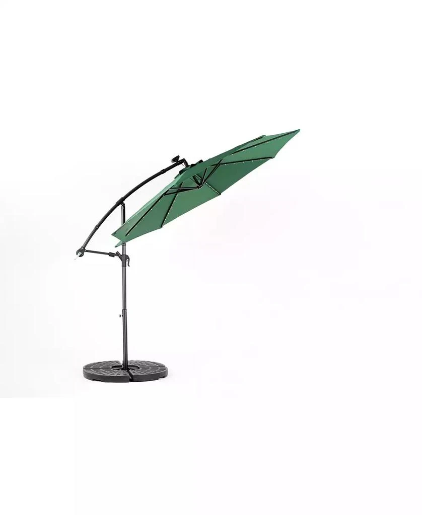 Streamdale Furniture 10ft Solar LED Offset Hanging Market Patio Umbrella ( Dark green ) 4