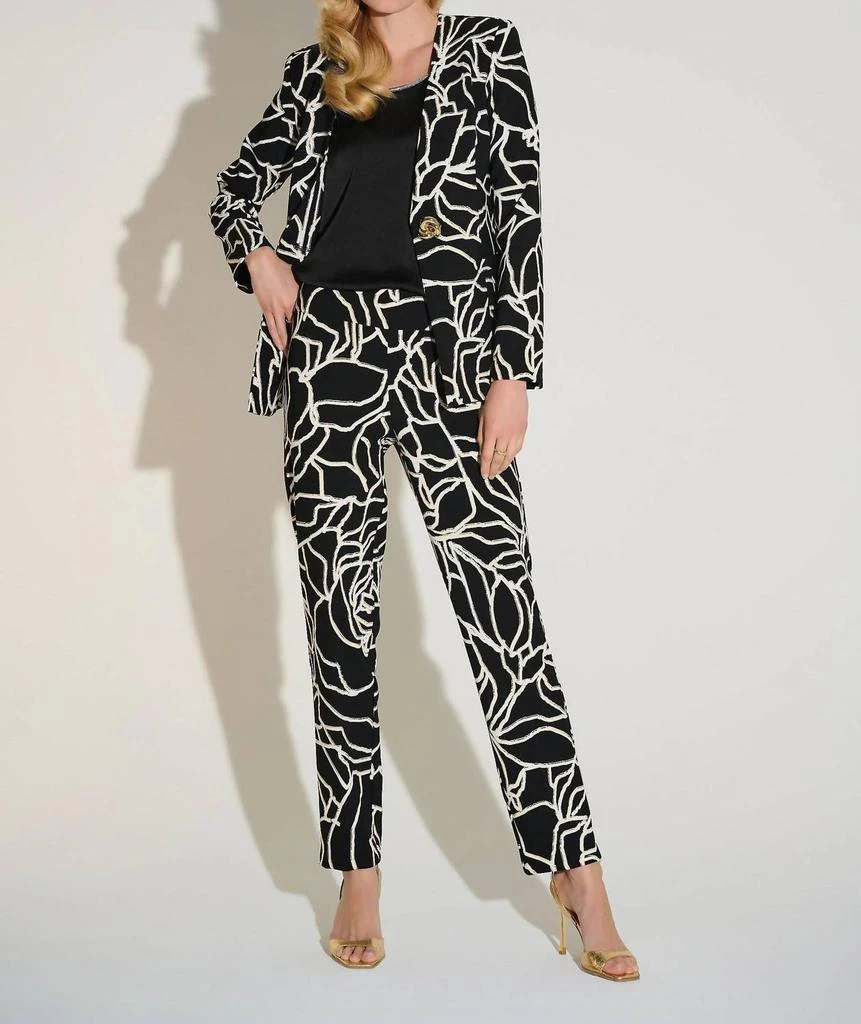 JOSEPH RIBKOFF Joseph Ribkoff - Foiled Floral Slim Straight Pants 3