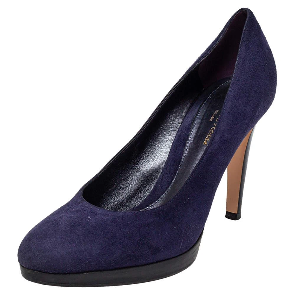 Gianvito Rossi Gianvito Rossi Blue Suede Pumps Size 40 1