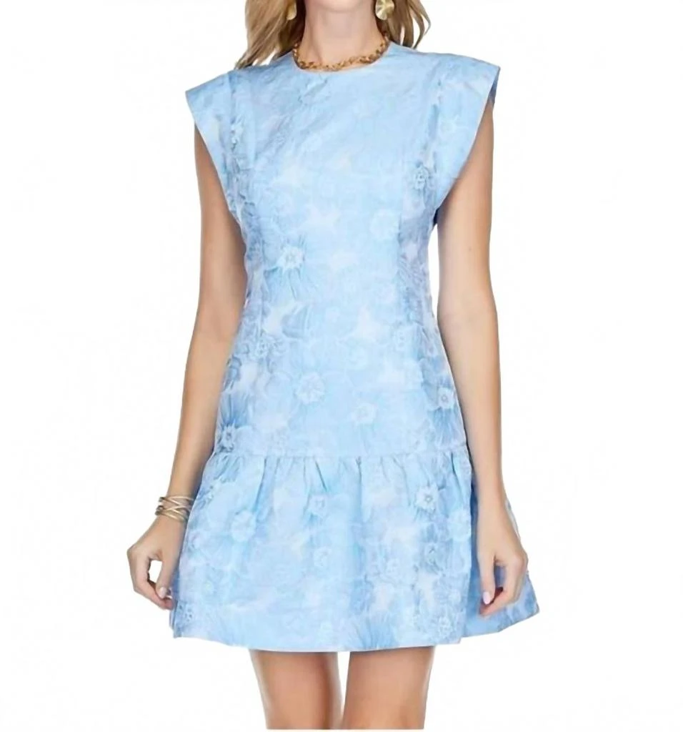 Jade Women's Kare Fit And Flutter Hem Dress In Blue 1
