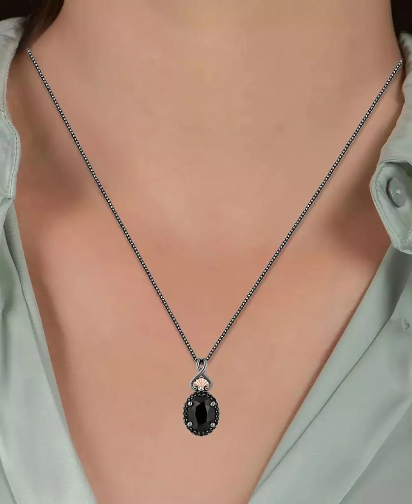 Disney Enchanted Vault Onyx & Black Diamond (1/10 ct. t.w.) Ursula Pendant in Necklace Black Rhodium-Plated Sterling Silver & 14k Rose Gold, 16" + 2" extender 2