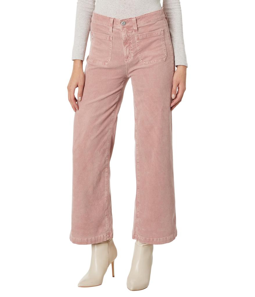 AG Jeans Kassie High-Rise Wide Leg Crop in Hi-White Rosy Blush