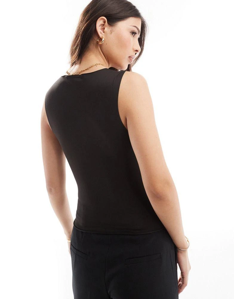 ASOS ASOS DESIGN second skin slash neck vest top in black 2