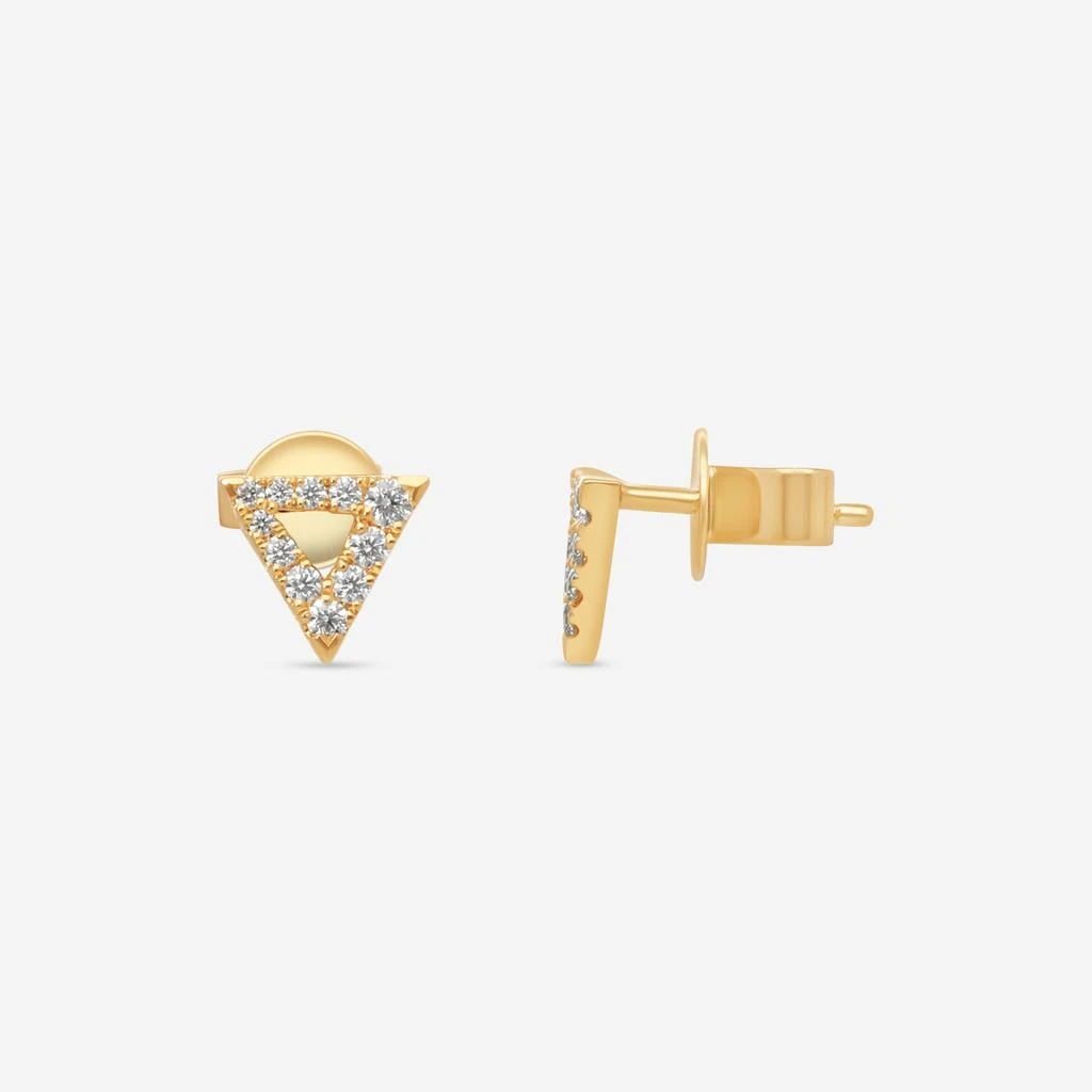 Hearts On Fire Hearts On Fire Charmed 18K Yellow Gold Triangle Earrings HFECHART00208Y 3