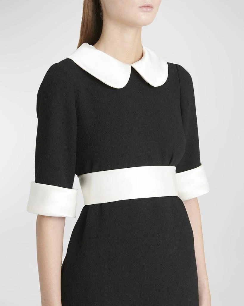 Dolce & Gabbana Peter Pan-Collar Short-Sleeve Belted Crepe Mini Dress 5