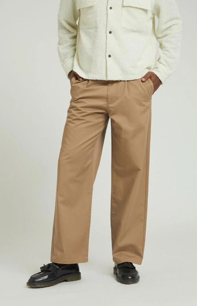 PacSun Tan Pleated Baggy Chino Pants 1