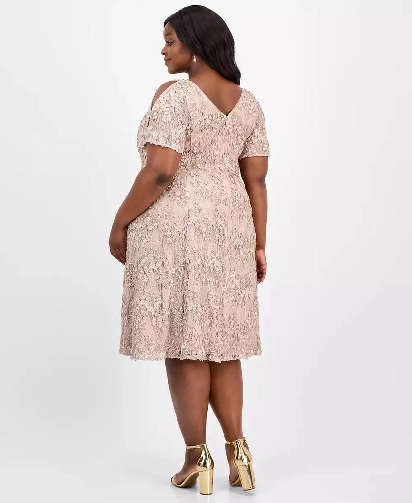 Alex Evenings Plus Size V-Neck A-Line Sequin Dress 5