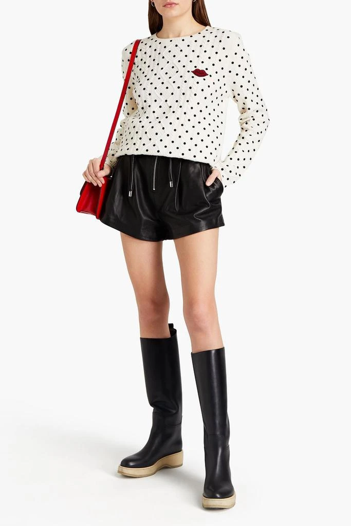 RED Valentino Appliquéd flocked cable-knit wool sweater 2