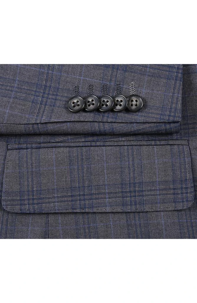 English Laundry Plaid Trim Fit Notch Lapel Two-Piece Suit 8