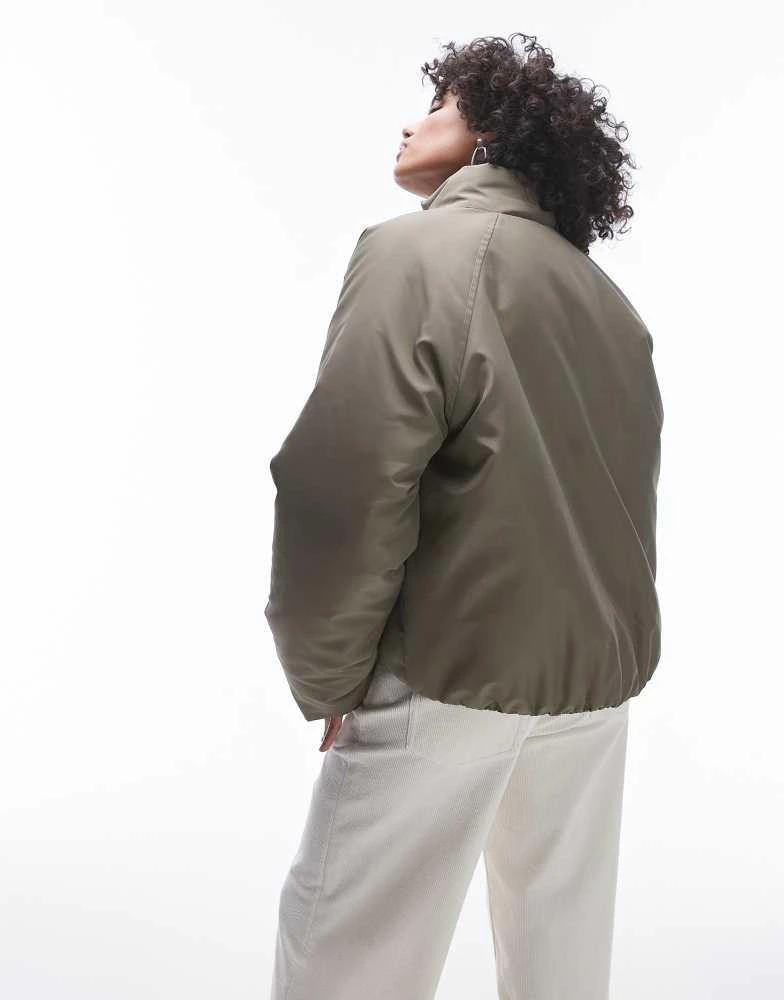 Topshop Topshop bomber puffer jacket in green 3