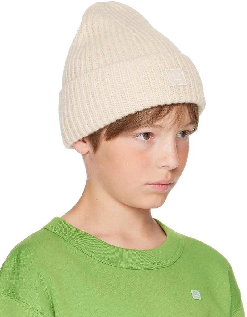 Acne Studios Kids Beige Patch Beanie 2