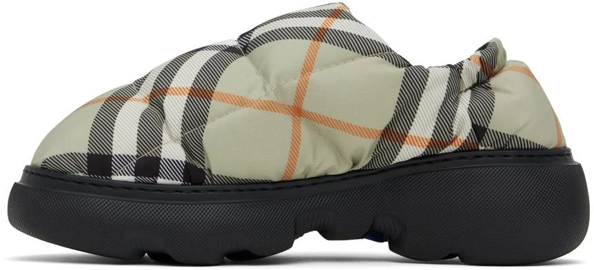 Burberry Green Check Nylon Pillow Loafers 3