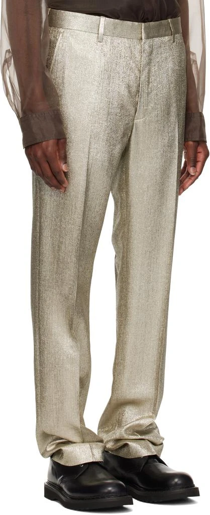 Dries Van Noten Silver Lamé Trousers 2