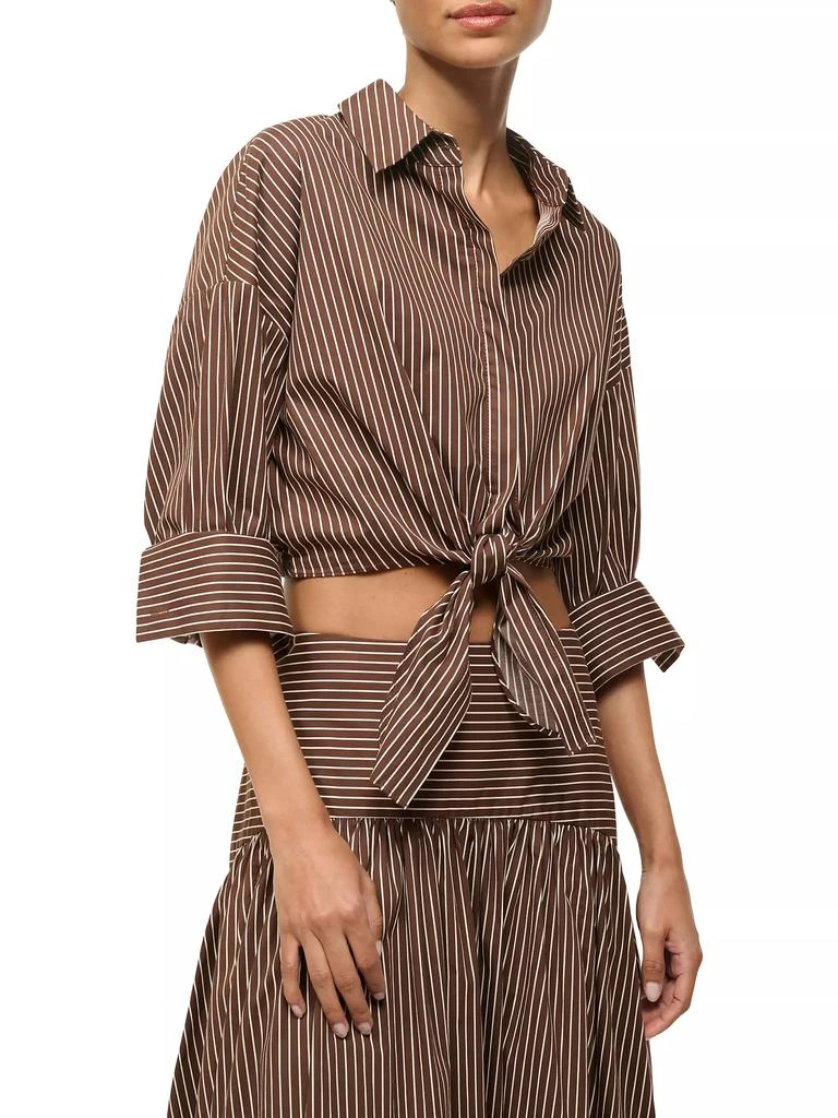 Staud Lisa Tie-Waist Striped Top 4