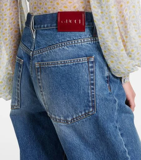 Gucci Distressed mid-rise straight jeans 6