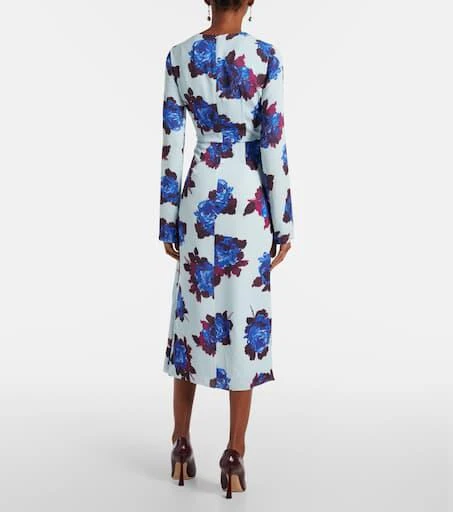 erdem draped gathered stretch crepe midi dress Draped Gathered Stretch-crepe Midi Dress In Blue