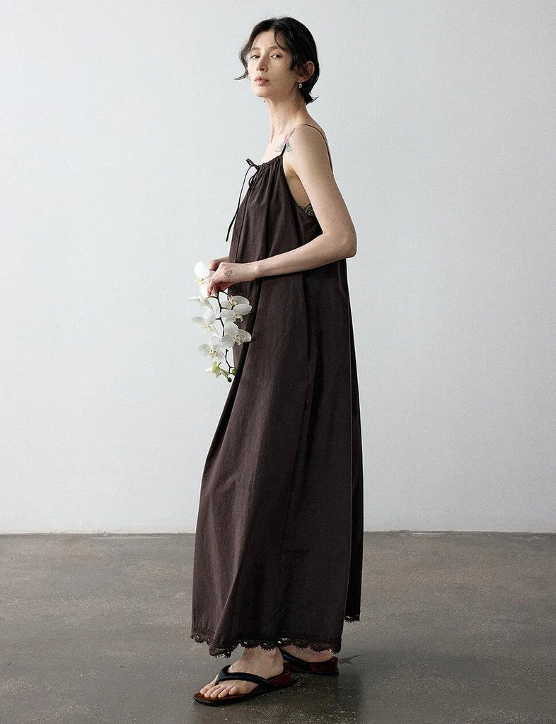 Pixie Market Lace Hem Dress in Chocolate 7