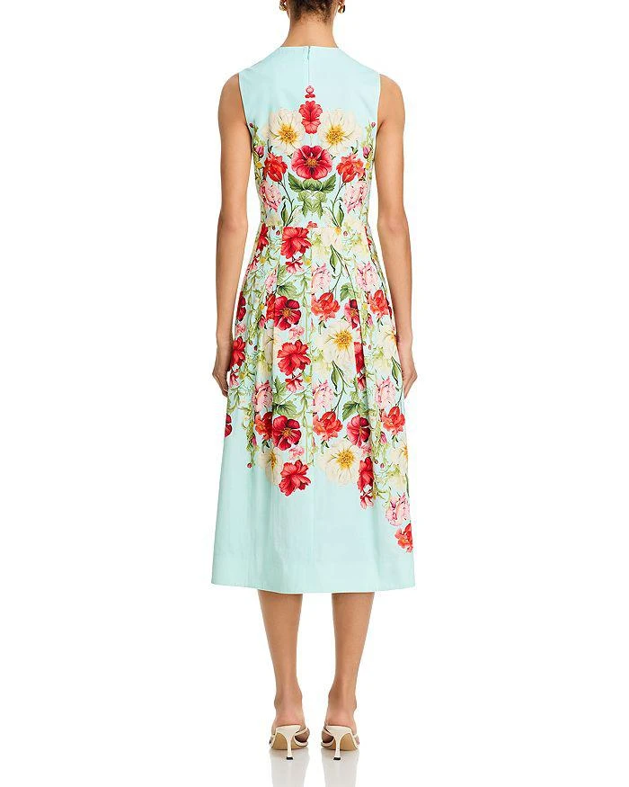 Teri Jon Printed Cotton Pleated Dress 4