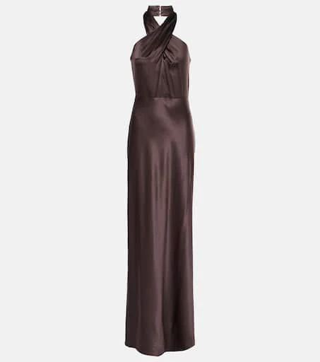 VERONICA BEARD Alberta silk-blend satin maxi dress 1