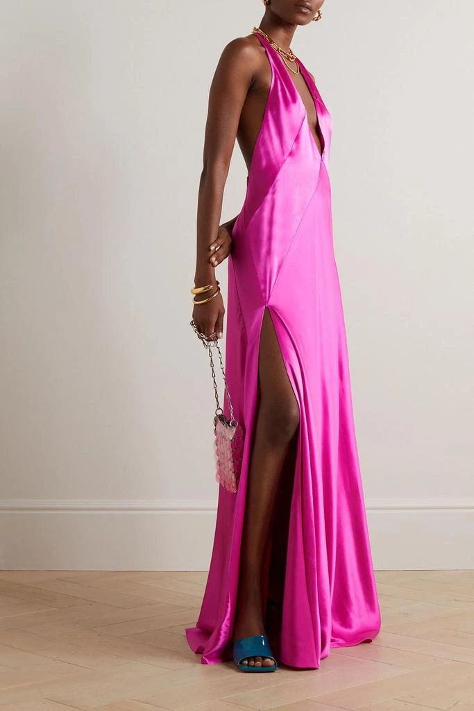 MICHAEL LO SORDO Paloma silk-satin halterneck gown 2