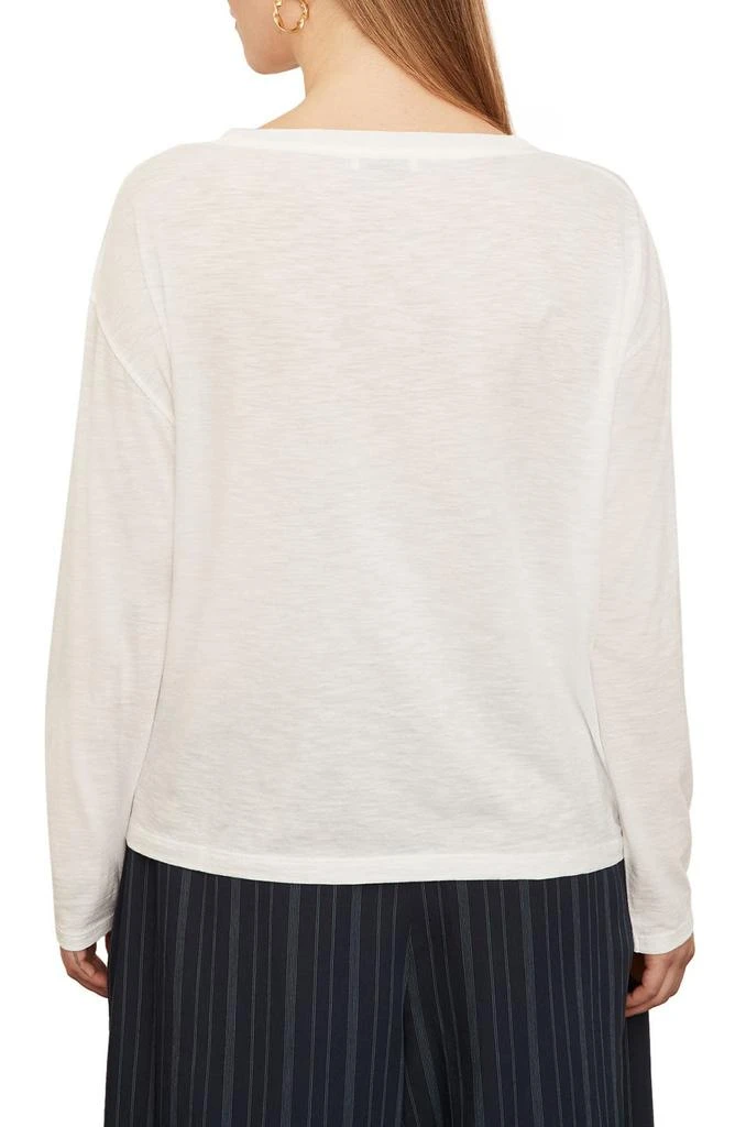 Vince Boxy Long Sleeve Cotton Crewneck Top 2