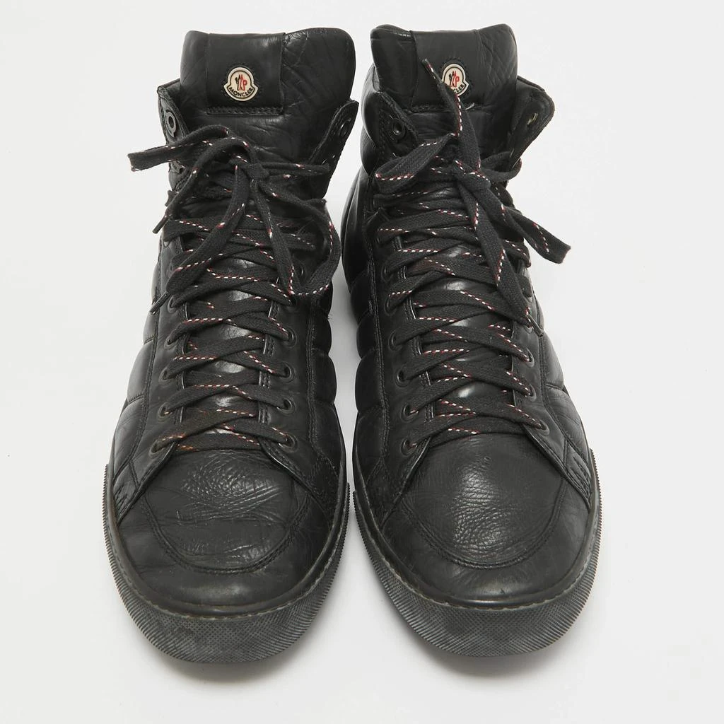 Moncler Moncler Black Leather High Top Sneakers Size 44 3