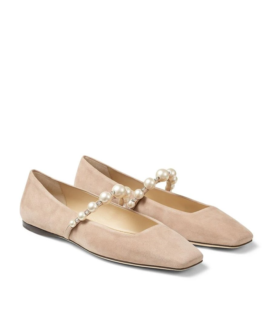 Jimmy Choo Ade Embellished Suede Ballerina Flats 3