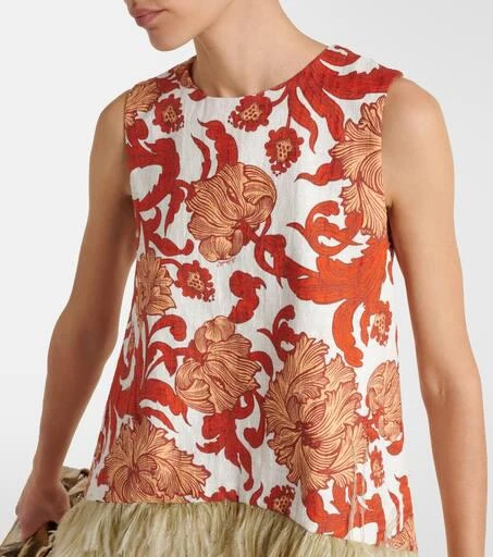 LA DOUBLE J La Scala feather-trimmed cotton-blend top 4