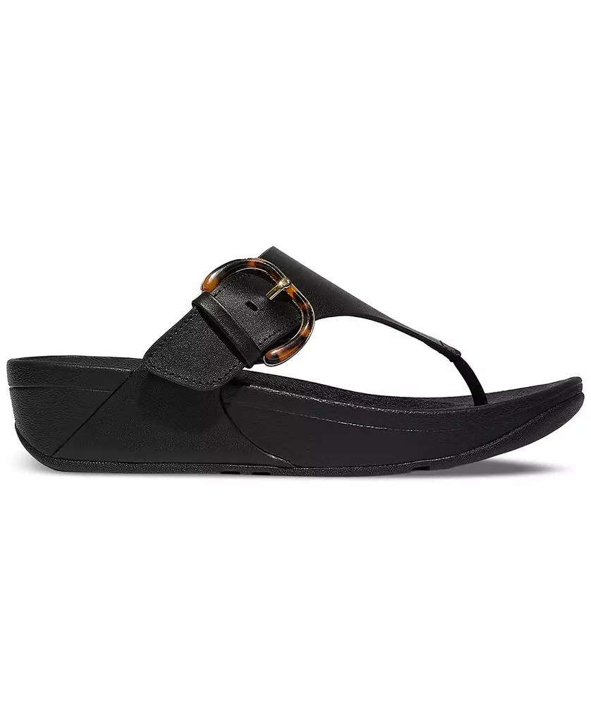 FitFlop Women's Lulu Resin-Buckle Leather Sandals 6