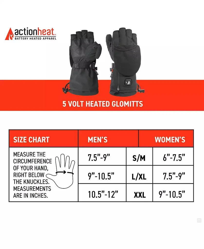 ActionHeat 5V Battery Heated Glomitt - Women's - Black - 5