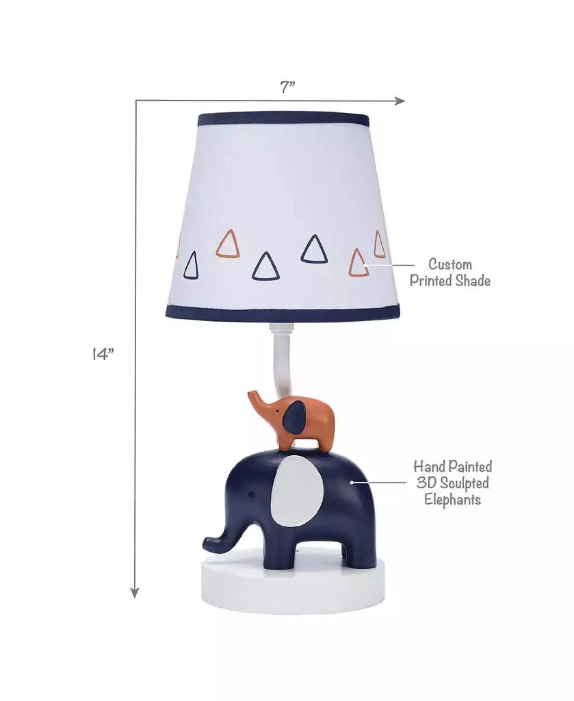 Lambs
Ivy Playful Elephant Blue/White Nursery Lamp with Shade and Light Bulb 3