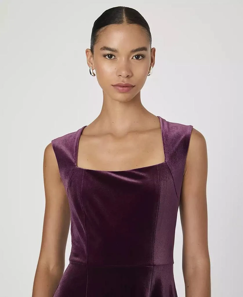 French Connection Women's Stretch Velvet Square-Neck Dress 4