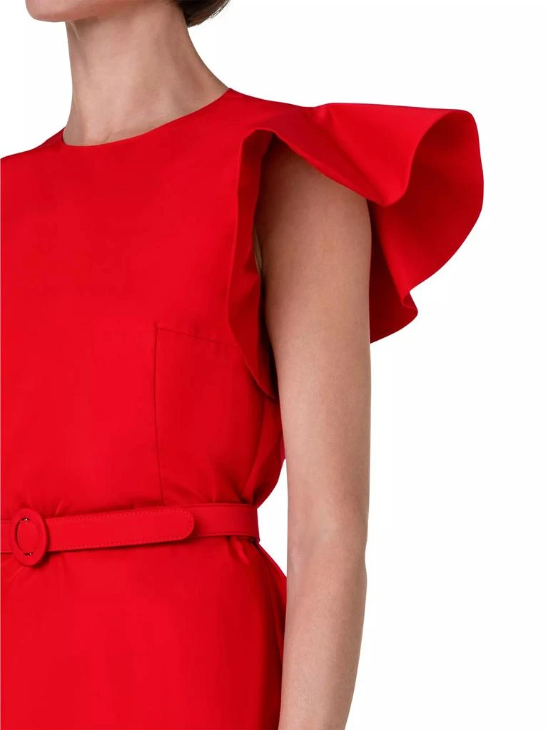 Akris Cotton-Blend Belted Short-Sleeve Mini-Dress 6
