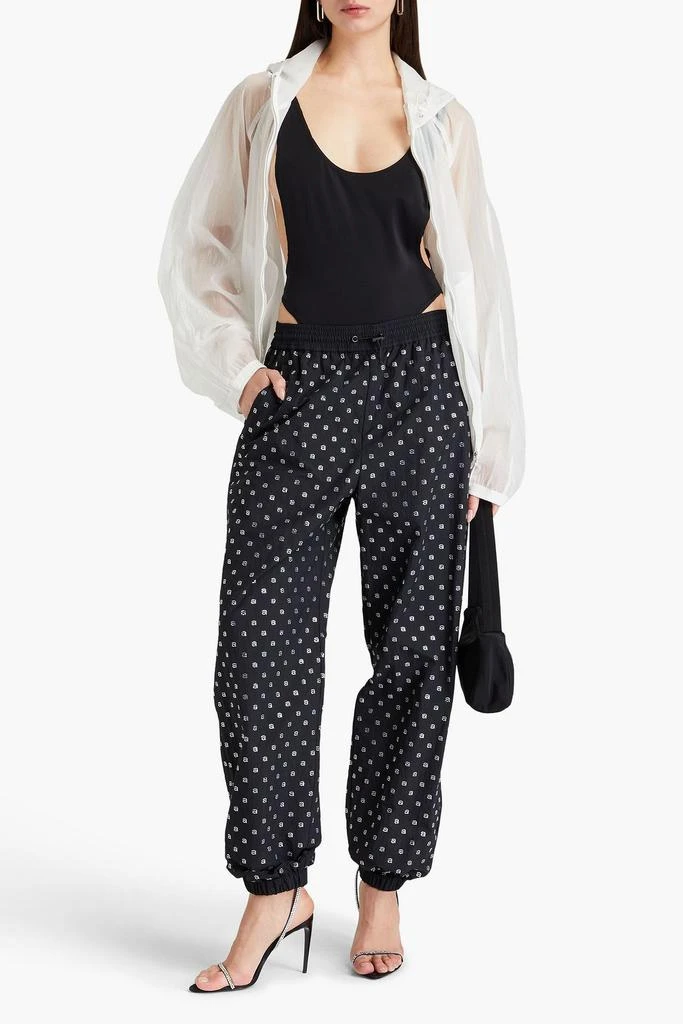 Alexander Wang Crystal-embellished taffeta tapered pants 2