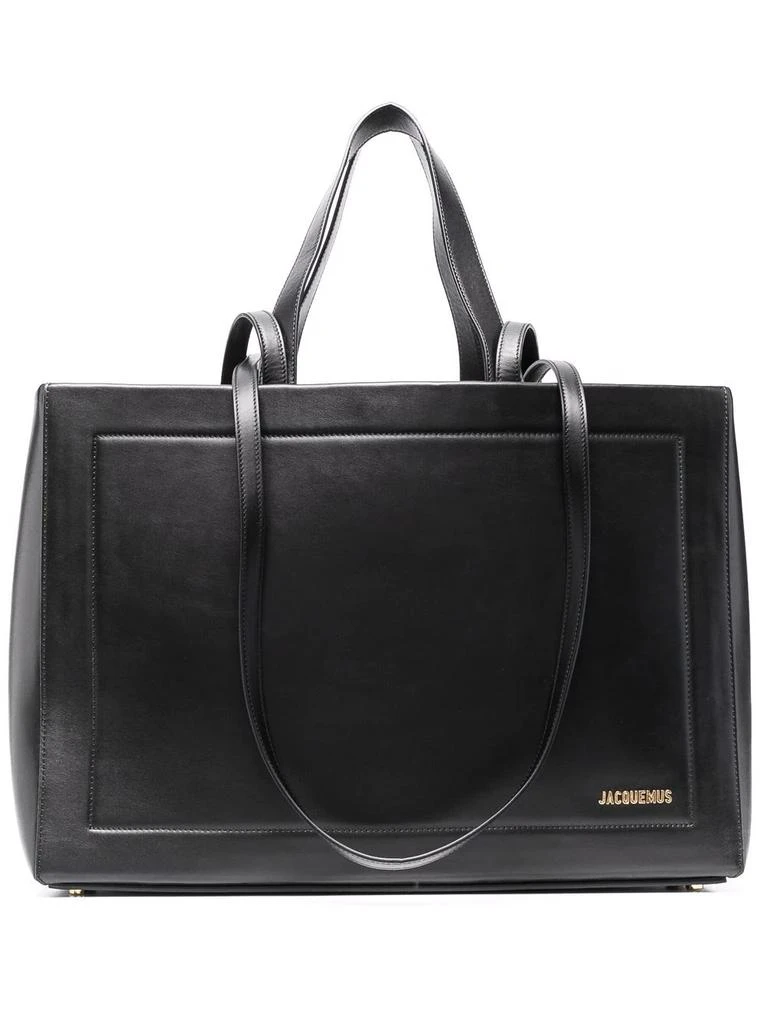 Jacquemus large logo-plaque tote bag - men 1