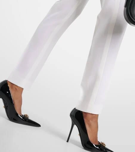 Versace High-rise wool slim pants 5