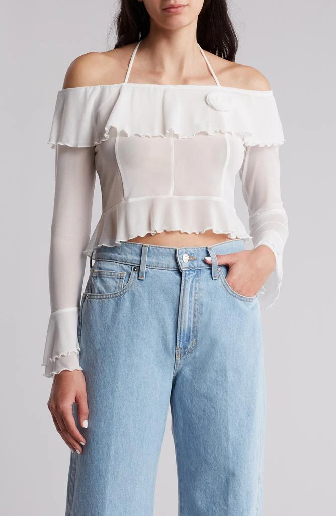 19 Cooper Ruffle Off the Shoulder Knit Top 1