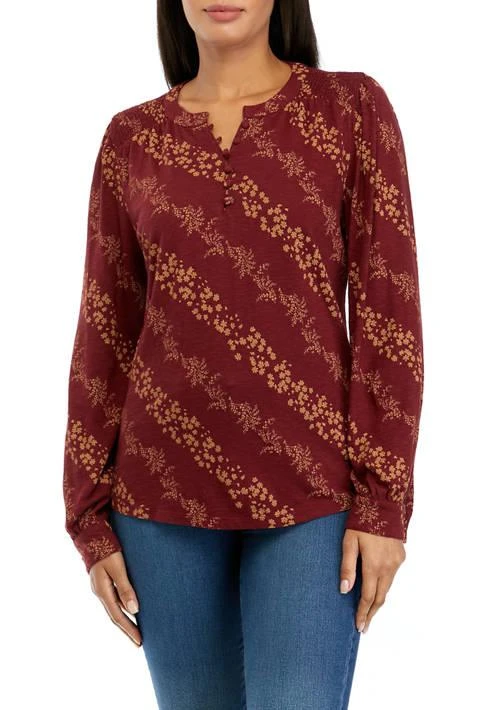 Wonderly Womens Smocked Printed Top 1